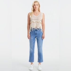 BAYEAS Full Size High Waist Raw Hem Straight Jeans